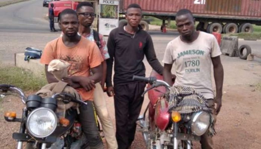 Four arrested in Abeokuta for riding bike from Minna
