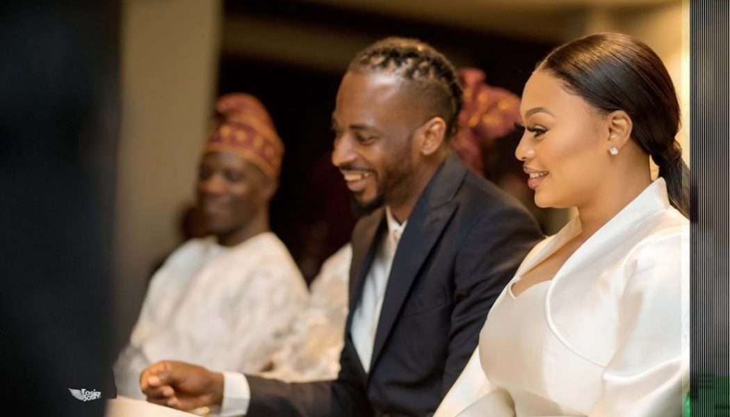 Photos From Court Wedding Of 9ice And Wife, Olasunkanmi Ajala