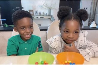 VIDEO: Davido & Tiwa Savage’s Kids Engage in “Fruit Snack Challenge”