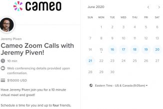 Cameo now lets people pay up to $15K to have a Zoom call with a celebrity
