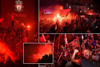 Lebron James and Jamie Carragher react as Liverpool win Premier League title