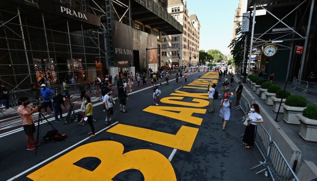 “Black Lives Matter” Painted In Front Of Trump Tower In New York City