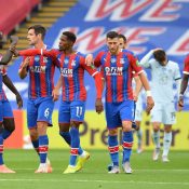 Gary Lineker reacts to Wilfried Zaha’s goal against Chelsea