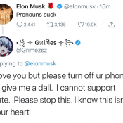 Grimes Calls Out Elon Musk After He Tweets “Pronouns Suck”