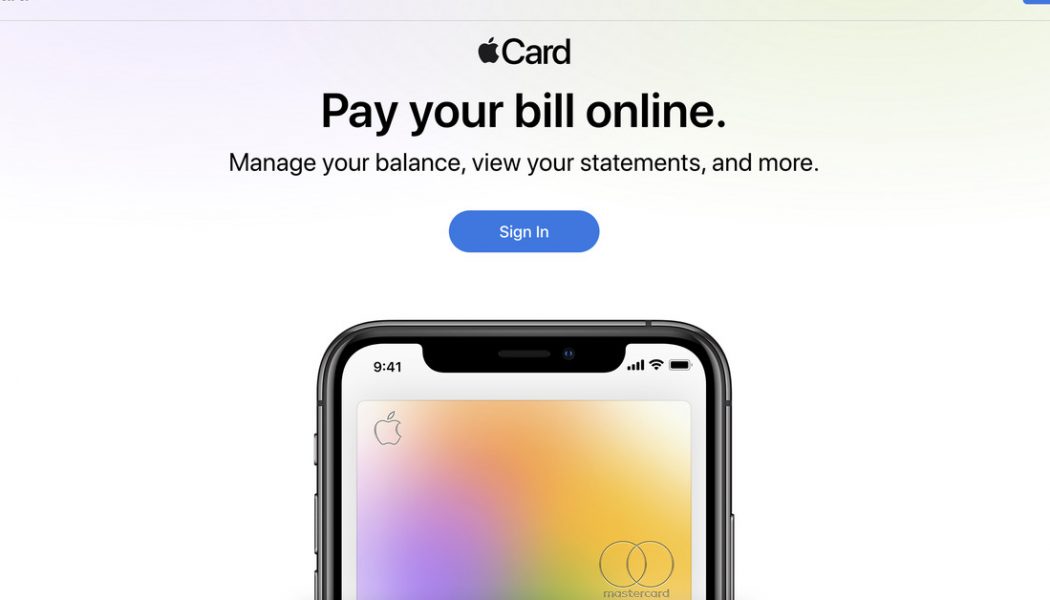 The Apple Card now has a website where you can pay your bills