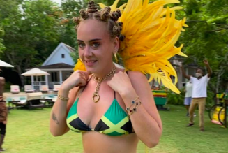 Adele Posts Photo Wearing Jamaican Flag Bikini, Bantu Knots and the Internet Is Not Happy