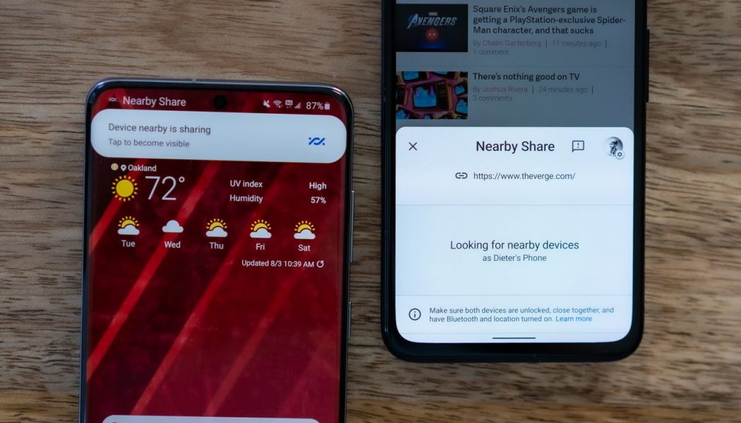 Android’s ‘Nearby Share’ file sharing feature is finally launching