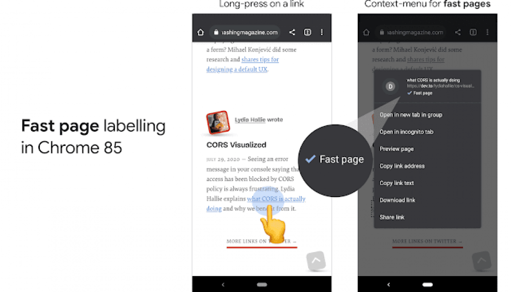 Chrome for Android will now label ‘fast pages’ and may eventually rank them higher in search