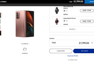 Samsung’s own UK website is already selling the Galaxy Z Fold 2 for £1,799