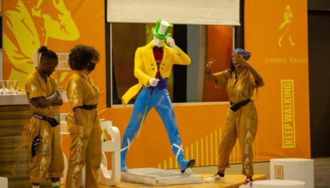 BBNaija: Laycon, Nengi and Vee (Team Gold Label) win Johnnie Walker task
