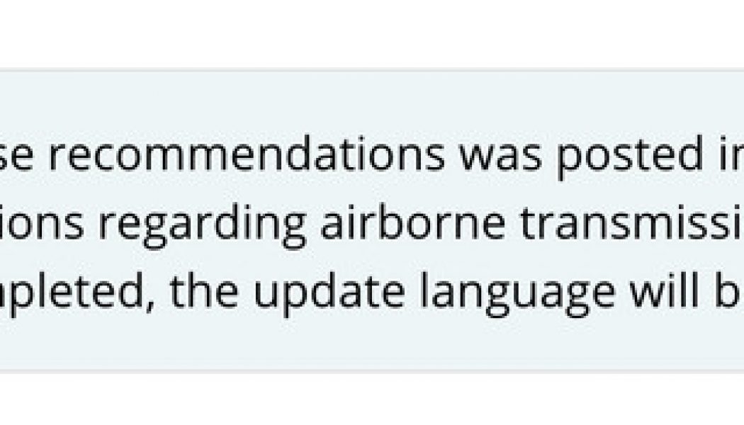CDC removes guidance about airborne spread of the coronavirus
