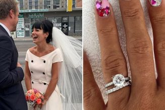 Lily Allen Is the Quintessential ’60s Bride, with an Engagement Ring and Wedding Band to Match