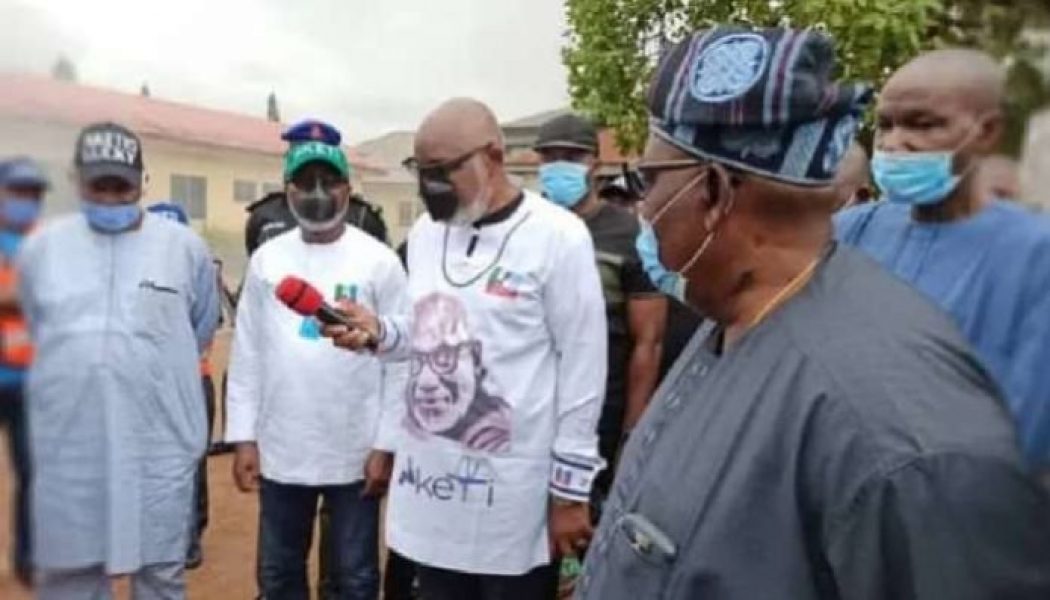 Ondo governor visits INEC office, describes fire incident unfortunate, shocking
