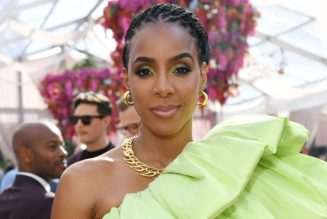 Kelly Rowland Flaunts Her 6-Month Baby Bump in Sparkling Bikini