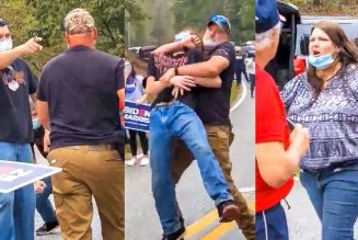 White On White Violence: Armed Biden & Trump Supporters Scrap Outside Democratic Rally In GA