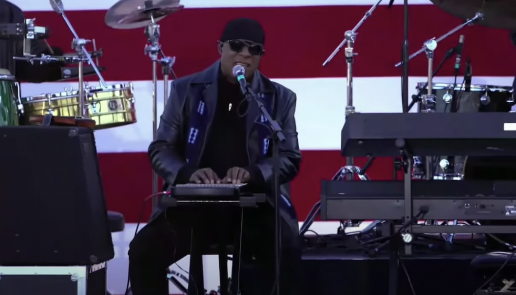 Stevie Wonder Live Debuts New Songs at Joe Biden Rally