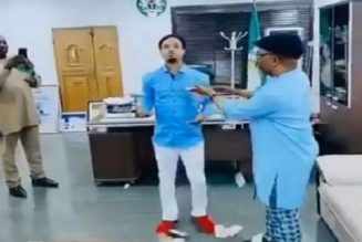 Abia governor suspends chief of staff for spraying naira notes