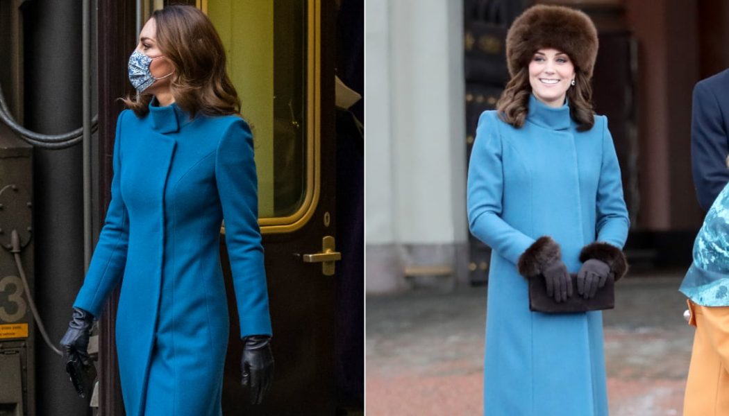 Kate Middleton Loves Her Blue Catherine Walker Coat So Much, She Re-Wore It Two Years Later