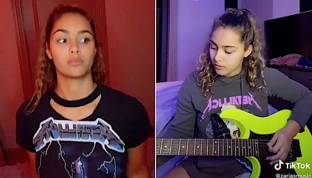 TikTok Star Shreds Metallica Songs on Guitar After She’s Called Out for Wearing Band’s T-Shirt: Watch