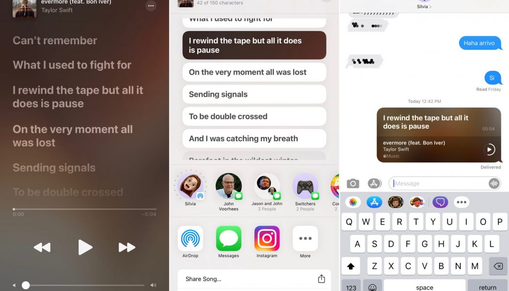 Apple Music Tests Lyric Sharing Features in iOS 14.5 Beta