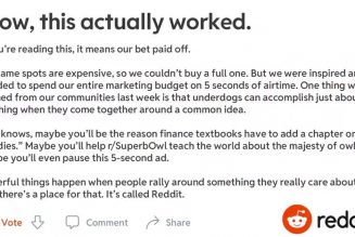 Reddit bought a five-second Super Bowl spot celebrating GameStock