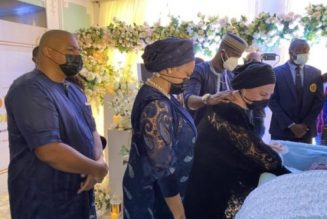Tears As Peter Okoye’s Father-In-Law Is Laid To Rest