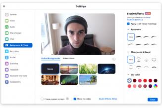 Zoom adds facial effects so you can look your weirdest during meetings