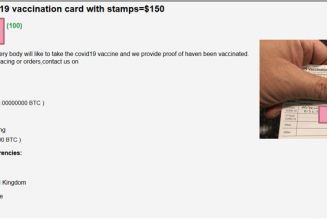 Fake COVID-19 Vaccination Certificates for Sale on the Dark Net