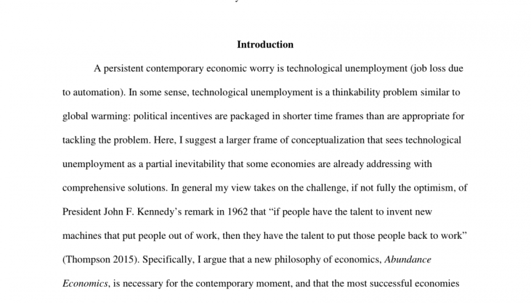 The Sustenance of Job Creation During a Digital Evolution Epoch