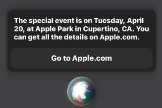 Siri says next Apple event is April 20th