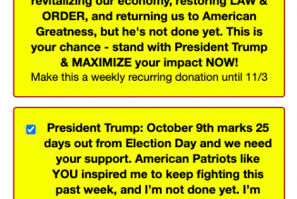 Trump used dark patterns to trick supporters into donating millions more than intended