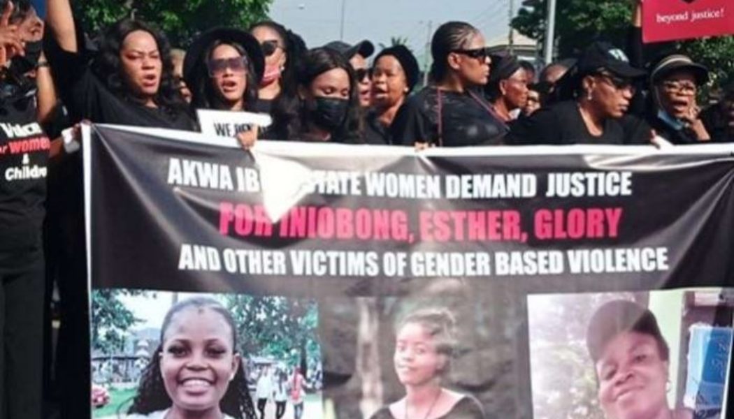 Akwa Ibom first lady leads women’s protest on raped, murdered job seeker