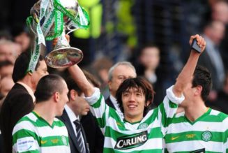 Celtic legend Shunsuke Nakamura reacts to Rangers winning the Premiership title