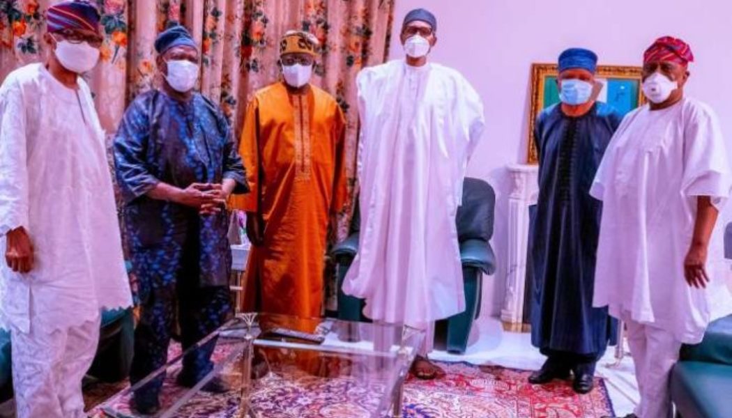 Kaduna air crash: Senator Tinubu, others condole with President Buhari at Aso Villa