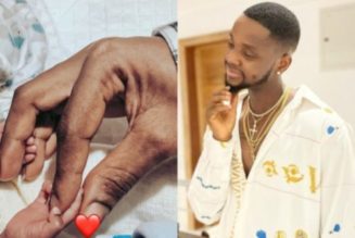 Kizz Daniel shows off his twin babies on his birthday
