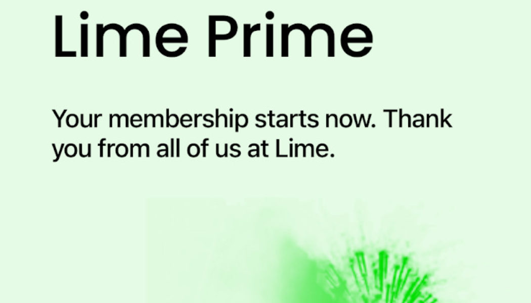 Lime Prime is the scooter company’s new monthly subscription service