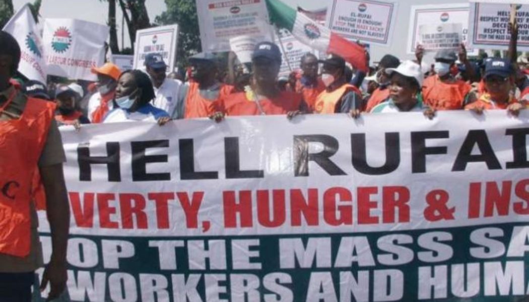 NLC president leads protesters to Kaduna government house