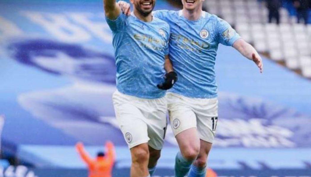 Sergio Aguero nets brace as Manchester City finish season in style with Everton bashing