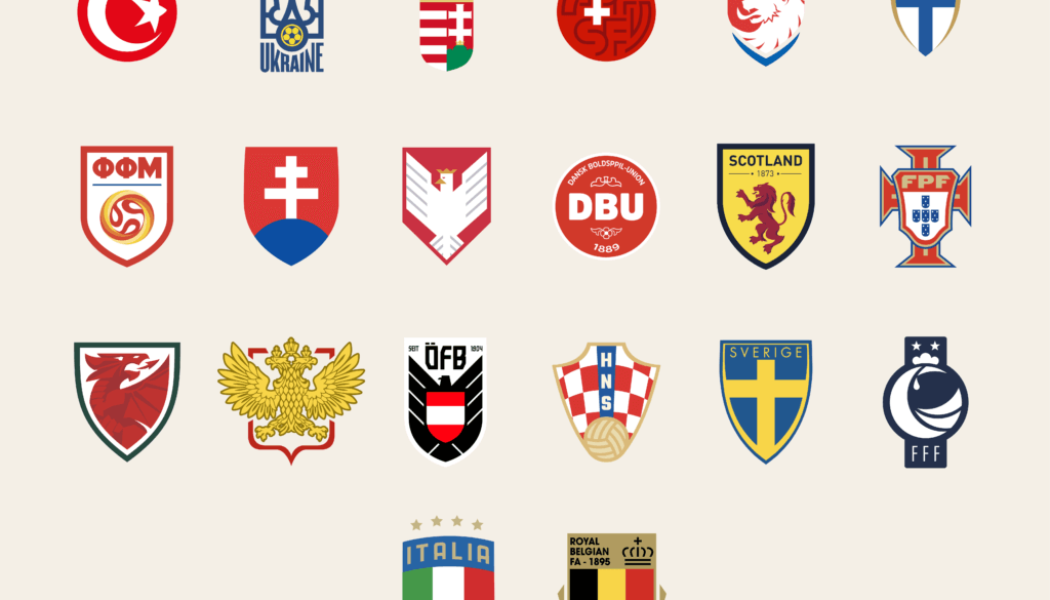All Euro 2020 nation crests redesigned, for the modern era