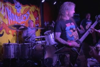 EXODUS, MACHINE HEAD, HIRAX Members Perform ‘A Lesson In Violence’ At TOM HUNTING Benefit Concert (Video)