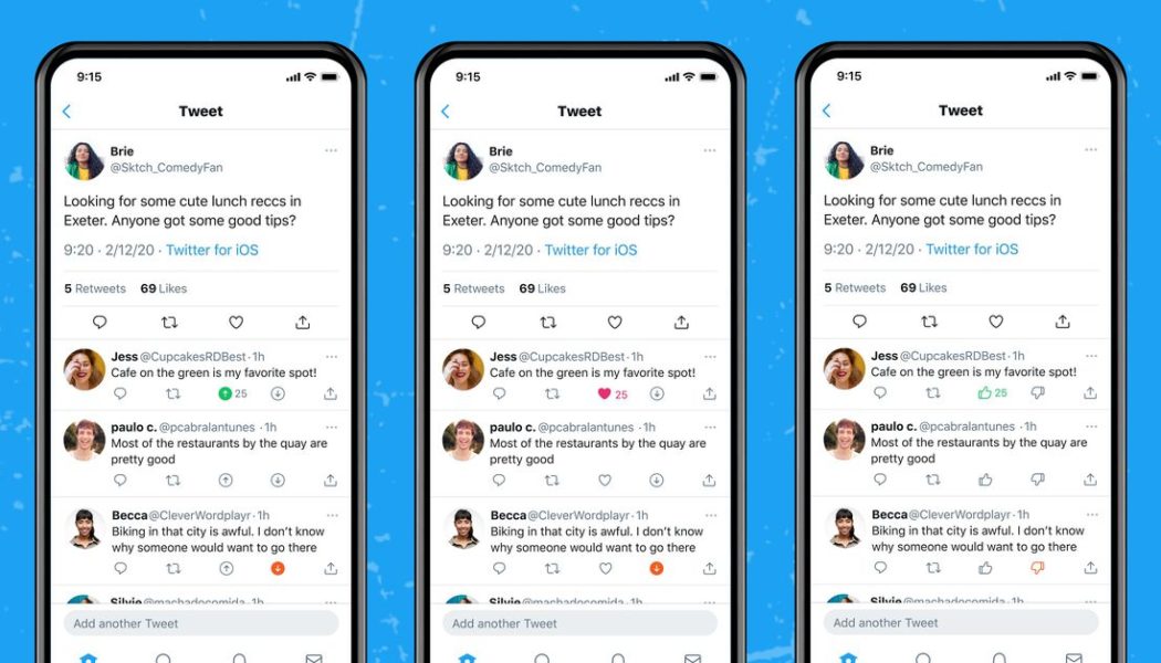 Twitter is testing upvote and downvote buttons on tweets