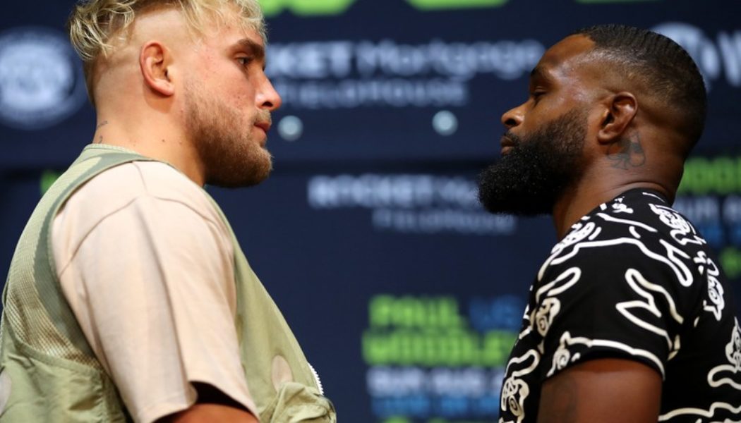 Watch Things Heat up Between Jake Paul and Tyron Woodley at LA Press Conference and Face Off