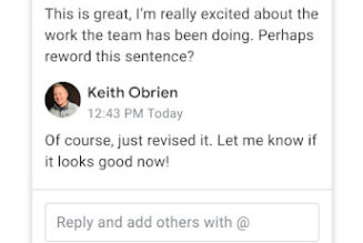Google adds Smart Reply to Docs comments to fill your life with more bland platitudes