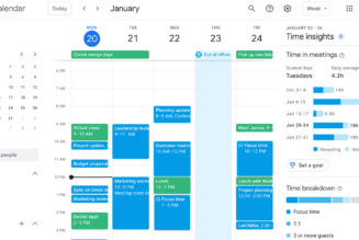 Google Calendar will break down how much of your work is spent in meetings