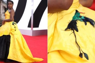 Lashana Lynch Reps Her Jamaican Heritage in a Vivienne Westwood Gown at the James Bond Premiere