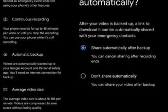 Pixel phones can automatically record and upload video in an emergency