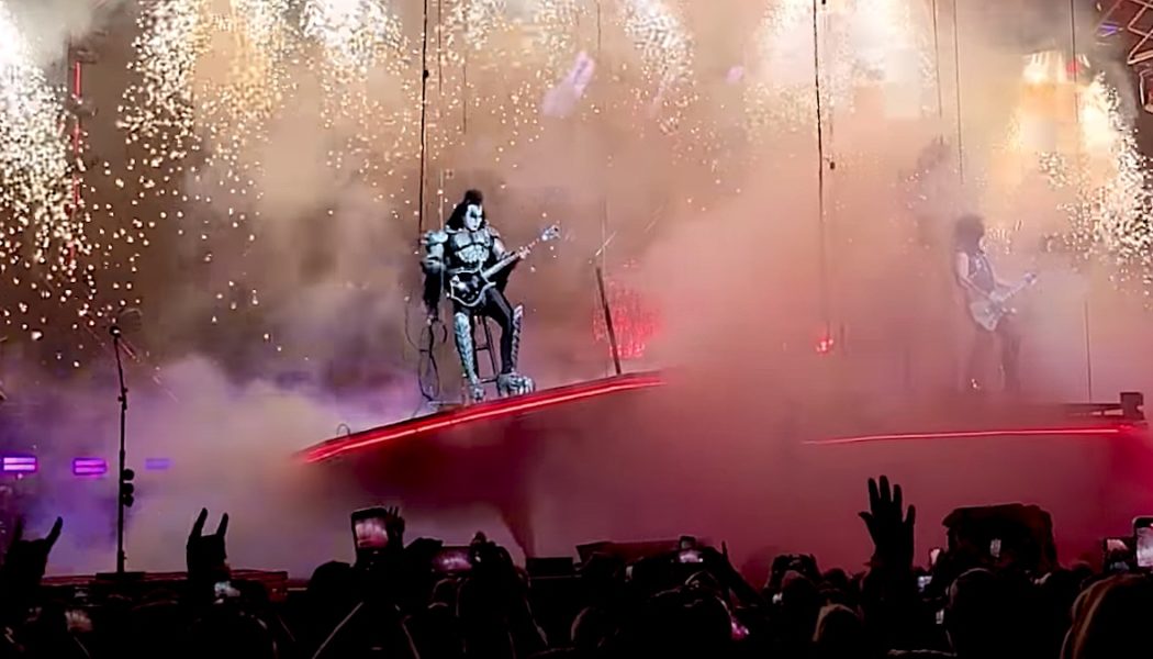 KISS’ Gene Simmons Has Spinal Tap Moment During Concert Platform Malfunction: Watch