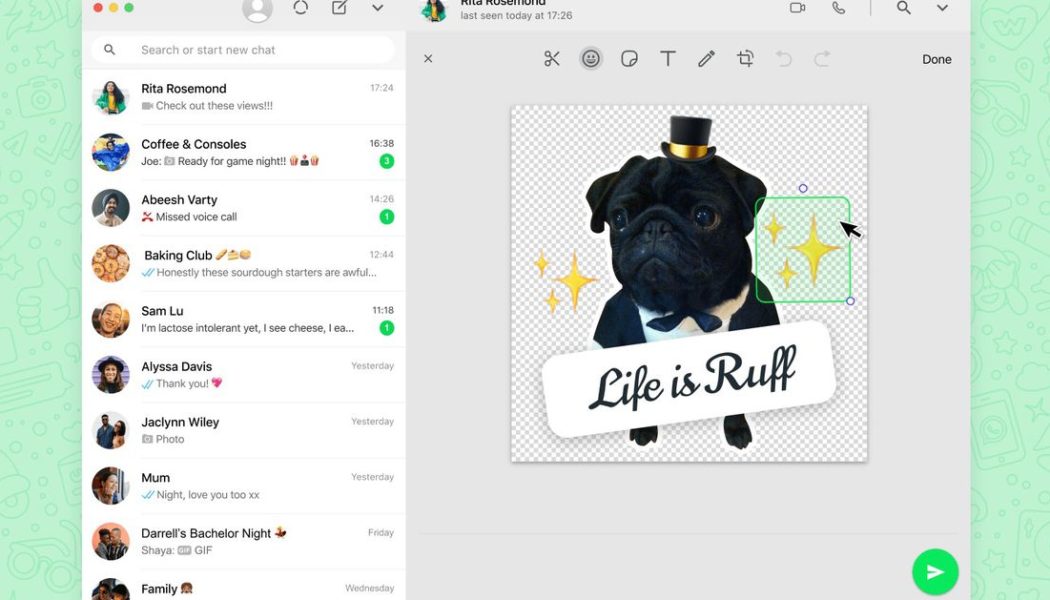 WhatsApp on the web gets a built-in sticker maker