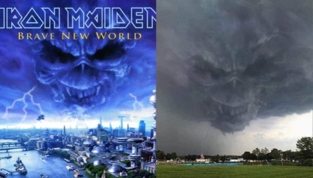 Viral Storm Photo Includes Doctored Image Of IRON MAIDEN’s EDDIE Mascot From ‘Brave New World’ Cover
