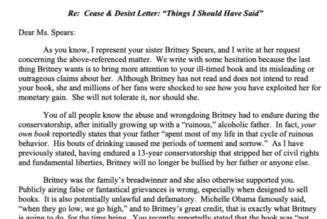 Britney Spears Files Cease-and-Desist Letter Against Jamie Lynn Spears